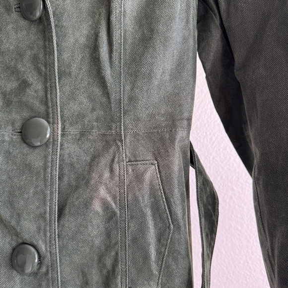 VINTAGE leather trench coat - Picture 6 of 7